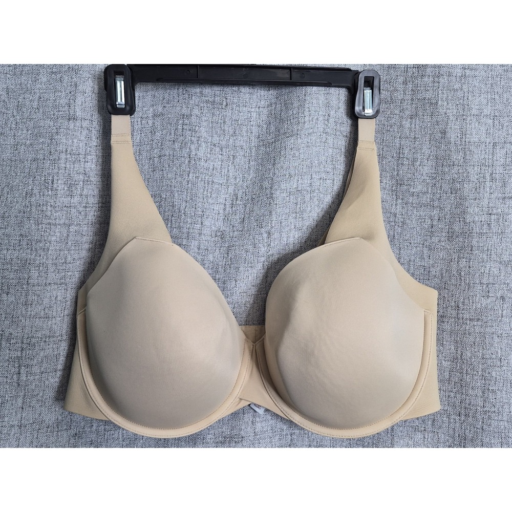 Cacique 38F Lightly Lined Balconette Back Smoother Bra Beige Tan